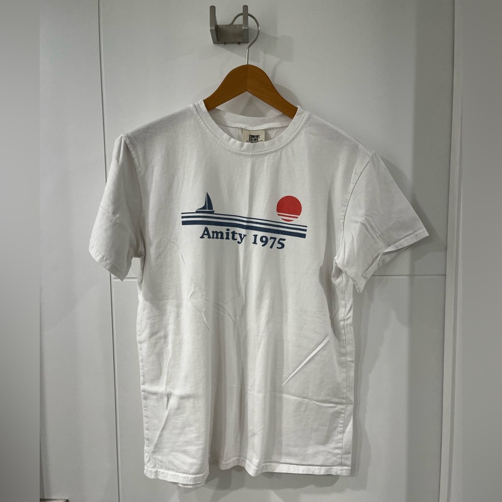 Comfort Colors White “Amity 1975” Short Sleeve Tee, size large, gently used.